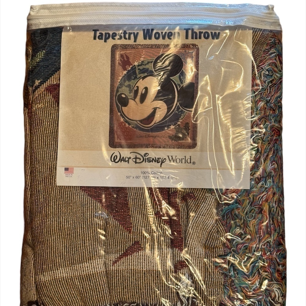 Disney World Mickey Mouse Woven Tapestry Throw 50x60